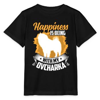 Ovcharka est chanceux chien de berger du Caucase - T-shirt bio MINI CREATOR Stanley/Stella Enfant - noir - Devant - Mikhail (115cm)