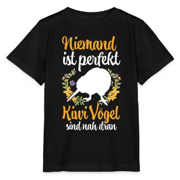 Kiwi Vogel ist nicht perfekt Neuseeland - Stanley/Stella Kinder T-Shirt MINI CREATOR  - Schwarz - Vorne - Mikhail (115cm)