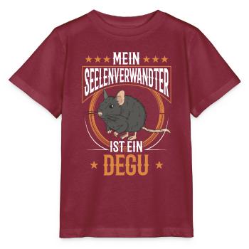 Degu ist mein Seelenverwandter Stauchratte - Stanley/Stella Kinder T-Shirt MINI CREATOR  - Burgunderrot - Vorne - Kain (125cm)