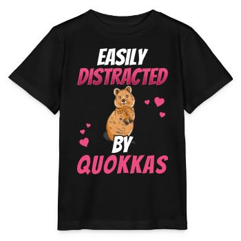 Distracted by quokka Australia marsupial - Stanley/Stella MINI CREATOR Kids’ T-Shirt - black - Front - Mikhail (115cm)
