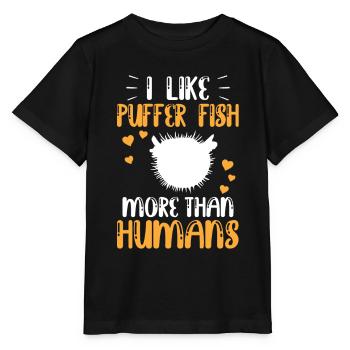 Puffer fish more like giant puffer fish - Stanley/Stella MINI CREATOR Kids’ T-Shirt - black - Front - Mikhail (115cm)