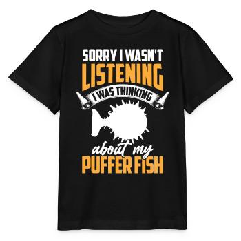 Thinking of puffer fish Giant puffer fish - Stanley/Stella MINI CREATOR Kids’ T-Shirt - black - Front - Mikhail (115cm)