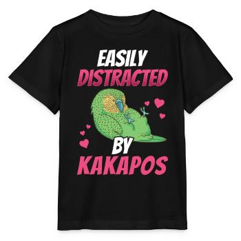 Kakapo distracts flightless parrot Kakapo - Stanley/Stella MINI CREATOR Kids’ T-Shirt - black - Front - Mikhail (115cm)