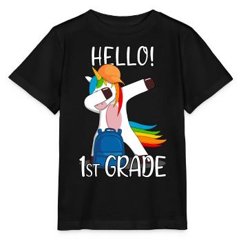 Licorne de l’école élémentaire de première année de 1ère année - T-shirt bio MINI CREATOR Stanley/Stella Enfant - noir - Devant - Mikhail (115cm)
