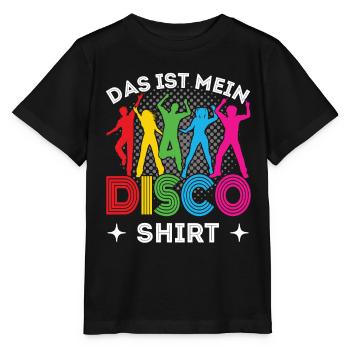 Disco Outfit 80er 70er Jahre Disko Party Kostüm - Stanley/Stella Kinder T-Shirt MINI CREATOR  - Schwarz - Vorne - Mikhail (115cm)