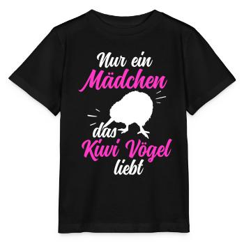 Mädchen das Kiwi Vogel liebt Neuseeland Kiwi - Stanley/Stella Kinder T-Shirt MINI CREATOR  - Schwarz - Vorne - Mikhail (115cm)