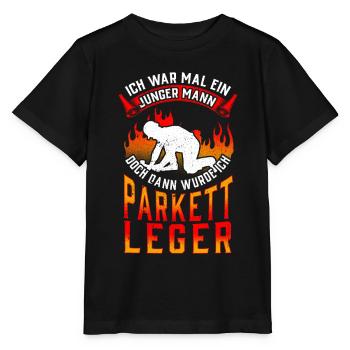 Parkettleger war mal jung Fußbodenleger - Stanley/Stella Kinder T-Shirt MINI CREATOR  - Schwarz - Vorne - Mikhail (115cm)