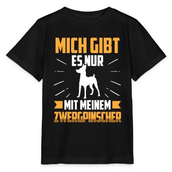 Nur mit meinem Zwergpinscher Pinscher - Stanley/Stella Kinder T-Shirt MINI CREATOR  - Schwarz - Vorne - Mikhail (115cm)