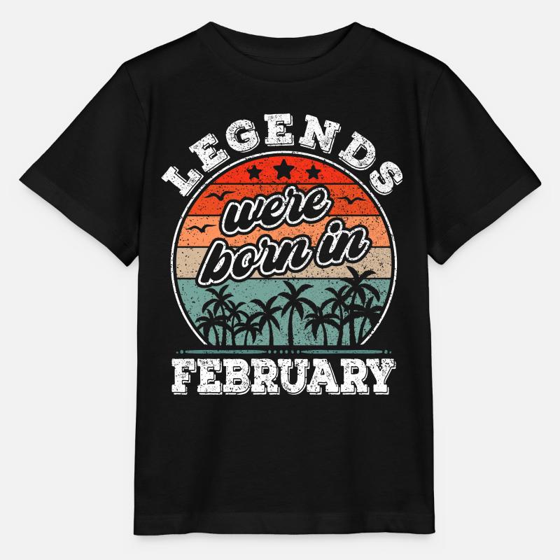 Février anniversaire né en février Légende - T-shirt bio MINI CREATOR Stanley/Stella Enfant - noir
