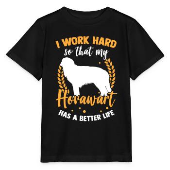 Arbeite für Hovawart Derber Bauernhund - Stanley/Stella Kinder T-Shirt MINI CREATOR  - Schwarz - Vorne - Mikhail (115cm)