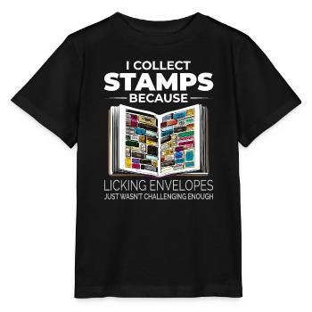 Philatélie philatéliste philatéliste collectionneur de timbres - T-shirt bio MINI CREATOR Stanley/Stella Enfant - noir - Devant - Mikhail (115cm)