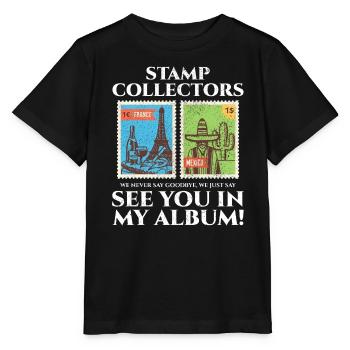 Philatéliste collectionneur collectionneur de timbres - T-shirt bio MINI CREATOR Stanley/Stella Enfant - noir - Devant - Mikhail (115cm)