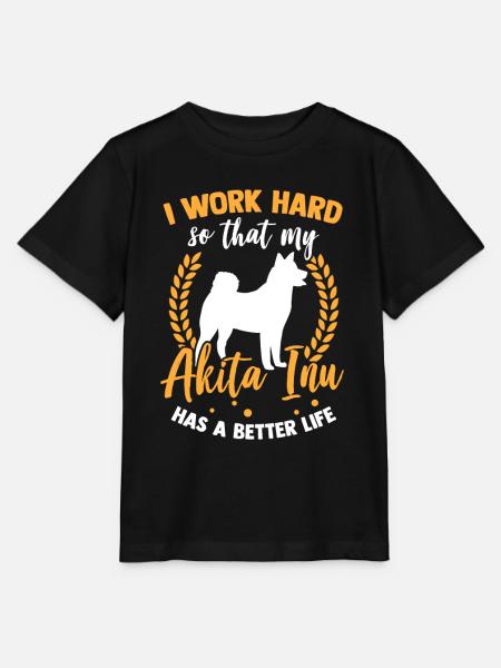 Werk voor mijn Akita Inu Japanse Akita - Stanley/Stella Kinder-T-shirt MINI CREATOR  - zwart