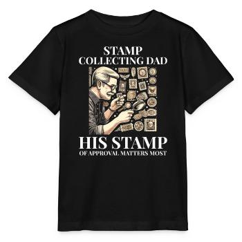 Timbres-poste d’époque Collectionneur de papa - T-shirt bio MINI CREATOR Stanley/Stella Enfant - noir - Devant - Mikhail (115cm)