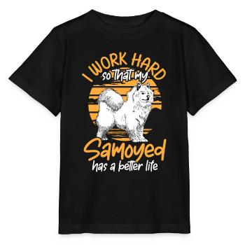Work for my Samoyed Samoyed Spitz - Stanley/Stella MINI CREATOR Kids’ T-Shirt - black - Front - Mikhail (115cm)