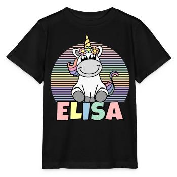 Nom de la licorne Elisa - T-shirt bio MINI CREATOR Stanley/Stella Enfant - noir - Devant - Mikhail (115cm)