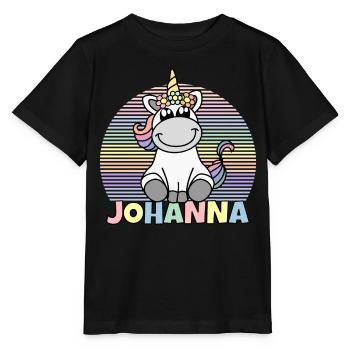 Johanna Nom de la licorne - T-shirt bio MINI CREATOR Stanley/Stella Enfant - noir - Devant - Mikhail (115cm)