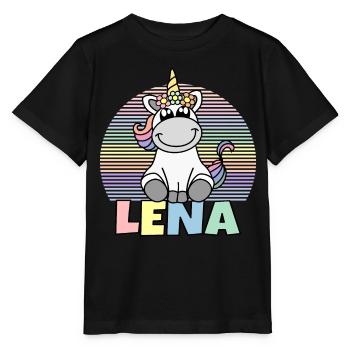 Lena Unicorn Name - Stanley/Stella MINI CREATOR Kids’ T-Shirt - black - Front - Mikhail (115cm)