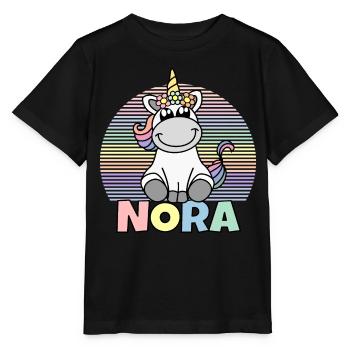 Nom de la licorne Nora - T-shirt bio MINI CREATOR Stanley/Stella Enfant - noir - Devant - Mikhail (115cm)