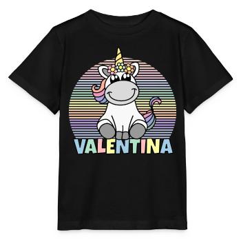 Nom de la licorne Valentina - T-shirt bio MINI CREATOR Stanley/Stella Enfant - noir - Devant - Mikhail (115cm)