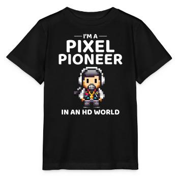 80s Pixel Pioneer Avatar - HD World Nostalgia - Stanley/Stella MINI CREATOR Kids’ T-Shirt - black - Front - Mikhail (115cm)