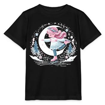 Eisige Eleganz: Schlittschuh Design - Stanley/Stella Kinder T-Shirt MINI CREATOR  - Schwarz - Vorne - Mikhail (115cm)