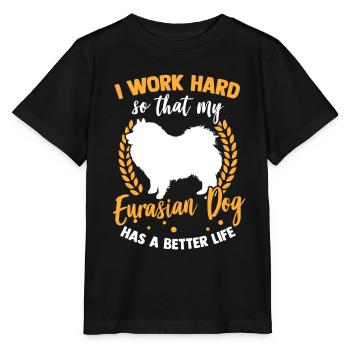 I work for my Eurasier - Stanley/Stella MINI CREATOR Kids’ T-Shirt - black - Front - Mikhail (115cm)