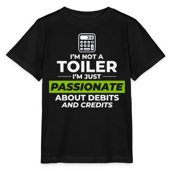 Comptable passionné Débits Crédits Drôle Humour - T-shirt bio MINI CREATOR Stanley/Stella Enfant - noir - Devant - Mikhail (115cm)