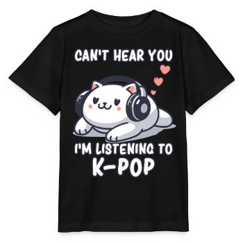 K-Pop KPop Korean Music Cat - Stanley/Stella MINI CREATOR Kids’ T-Shirt - black - Front - Mikhail (115cm)