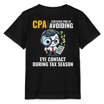 CPA: Number Ninja Dodging Eye Contact Accountant - Stanley/Stella MINI CREATOR Kids’ T-Shirt - black - Front - Mikhail (115cm)