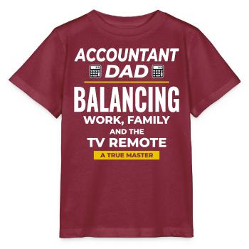 Buchhalter Papa Buchhaltung Finanzen Finanzen Lustig - Stanley/Stella Kinder T-Shirt MINI CREATOR  - Burgunderrot - Vorne - Kain (125cm)