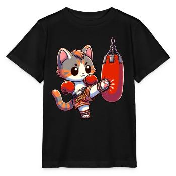 Muay Thai Boxing, Thai Boxing Kickboxen Kickboxer - Stanley/Stella Kinder T-Shirt MINI CREATOR  - Schwarz - Vorne - Mikhail (115cm)
