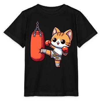 Muay Thai Boxing, Thai Boxing Kickboxen Kickboxer - Stanley/Stella Kinder T-Shirt MINI CREATOR  - Schwarz - Vorne - Mikhail (115cm)