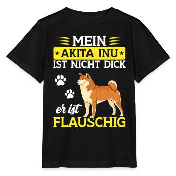 Akita Inu is just fluffy Japanese Akita Inu - Stanley/Stella MINI CREATOR Kids’ T-Shirt - black - Front - Mikhail (115cm)