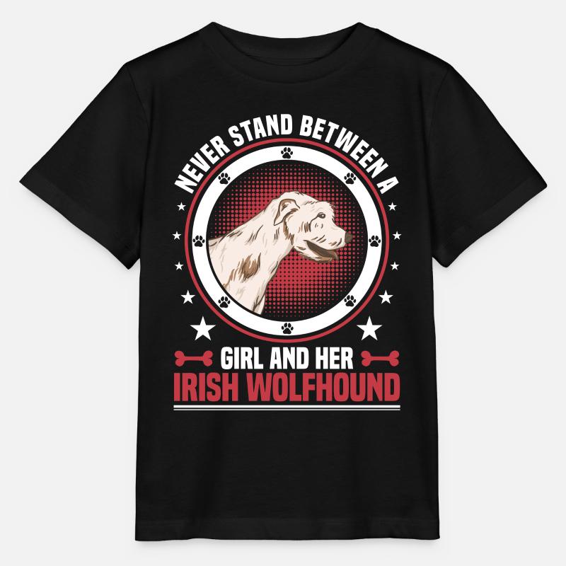 Fille avec lévrier irlandais lévrier - T-shirt bio MINI CREATOR Stanley/Stella Enfant - noir