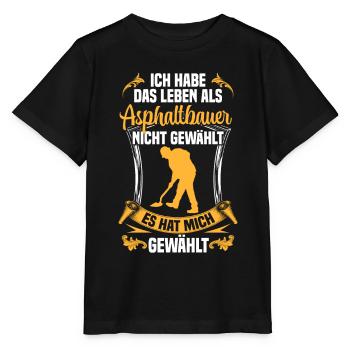 La vie d’un constructeur d’asphalte choisi par un constructeur de routes - T-shirt bio MINI CREATOR Stanley/Stella Enfant - noir - Devant - Mikhail (115cm)