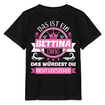 Bettina Name Vorname Namenstag Namensgeschenk - Stanley/Stella Kinder T-Shirt MINI CREATOR  - Schwarz - Vorne - Mikhail (115cm)