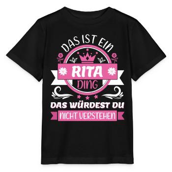 Rita Name Vorname Namenstag Namensgeschenk - Stanley/Stella Kinder T-Shirt MINI CREATOR  - Schwarz - Vorne - Mikhail (115cm)