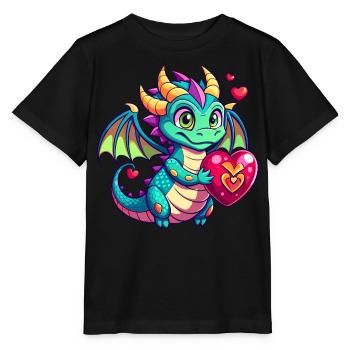 Farbenfroher Drache - Stanley/Stella Kinder T-Shirt MINI CREATOR  - Schwarz - Vorne - Mikhail (115cm)