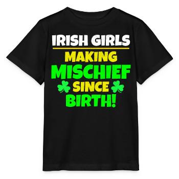 Fête de la Saint-Patrick : les filles irlandaises, fauteurs de bêtises - T-shirt bio MINI CREATOR Stanley/Stella Enfant - noir - Devant - Mikhail (115cm)