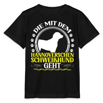 Celui avec le Chien courant de Hanovre - T-shirt bio MINI CREATOR Stanley/Stella Enfant - noir - Devant - Mikhail (115cm)