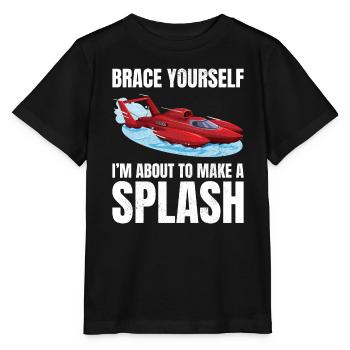 Splash Alert: Wasserflugzeug-Rennen Fun Wassersport - Stanley/Stella Kinder T-Shirt MINI CREATOR  - Schwarz - Vorne - Mikhail (115cm)