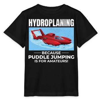 Hydroplane Boat Racing Humor Puddle Jumping Funny - Stanley/Stella MINI CREATOR Kids’ T-Shirt - black - Front - Mikhail (115cm)