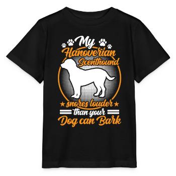 Le chien courant hanovrien ronfle plus fort - T-shirt bio MINI CREATOR Stanley/Stella Enfant - noir - Devant - Mikhail (115cm)