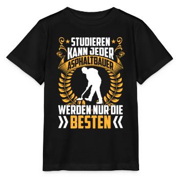 Les meilleurs constructeurs d’asphalte sont les constructeurs de routes - T-shirt bio MINI CREATOR Stanley/Stella Enfant - noir - Devant - Mikhail (115cm)