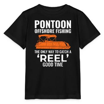 Pontonboot Motorboot Hochseefischen Lustig - Stanley/Stella Kinder T-Shirt MINI CREATOR  - Schwarz - Vorne - Mikhail (115cm)