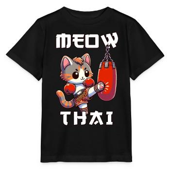 Muay Thai Boxing, Thai Boxing Kickboxen Meow Thai - Stanley/Stella Kinder T-Shirt MINI CREATOR  - Schwarz - Vorne - Mikhail (115cm)