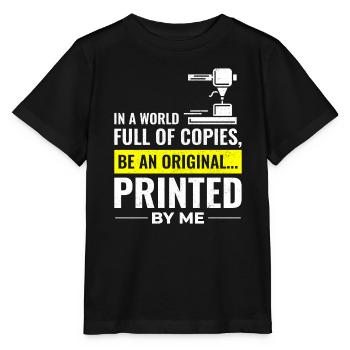 3D-Drucker 3D-Druck - Stanley/Stella Kinder T-Shirt MINI CREATOR  - Schwarz - Vorne - Mikhail (115cm)