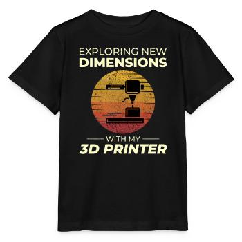 3D-Drucker 3D-Druck - Stanley/Stella Kinder T-Shirt MINI CREATOR  - Schwarz - Vorne - Mikhail (115cm)