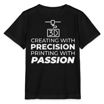 3D-Drucker 3D-Druck - Stanley/Stella Kinder T-Shirt MINI CREATOR  - Schwarz - Vorne - Mikhail (115cm)